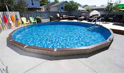 15Ft Round Pool Only W/Synt Wood Coping - SEMI-ONGROUND